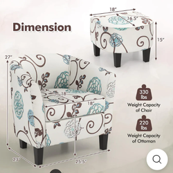 Accent chair with ottoman