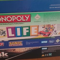 Board Games Monopoly SONIC, MONOPOLY,LIFE, SUPER MARIO LIFE