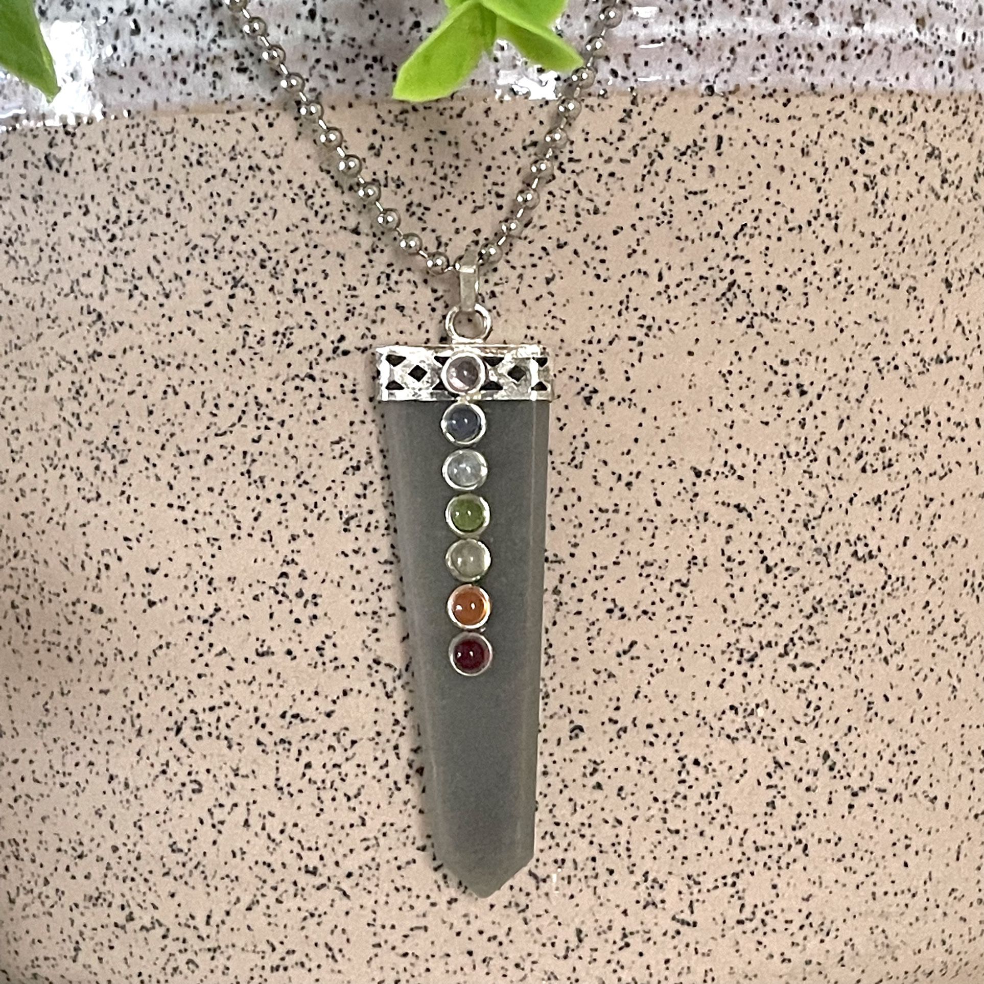 Grey Jasper Chakra Pendant necklace