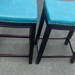26 Inch High 2 Real Leather Barstools