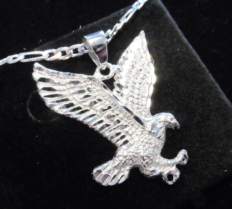 NEW STERLING SILVER EAGLE PENDANT WITH CHAIN for Sale in San Antonio