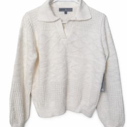 Cream Knit Collared Sweater / Suéter tejido color crema con cuello ✨