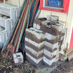 T Posts And Cinder Blocks 