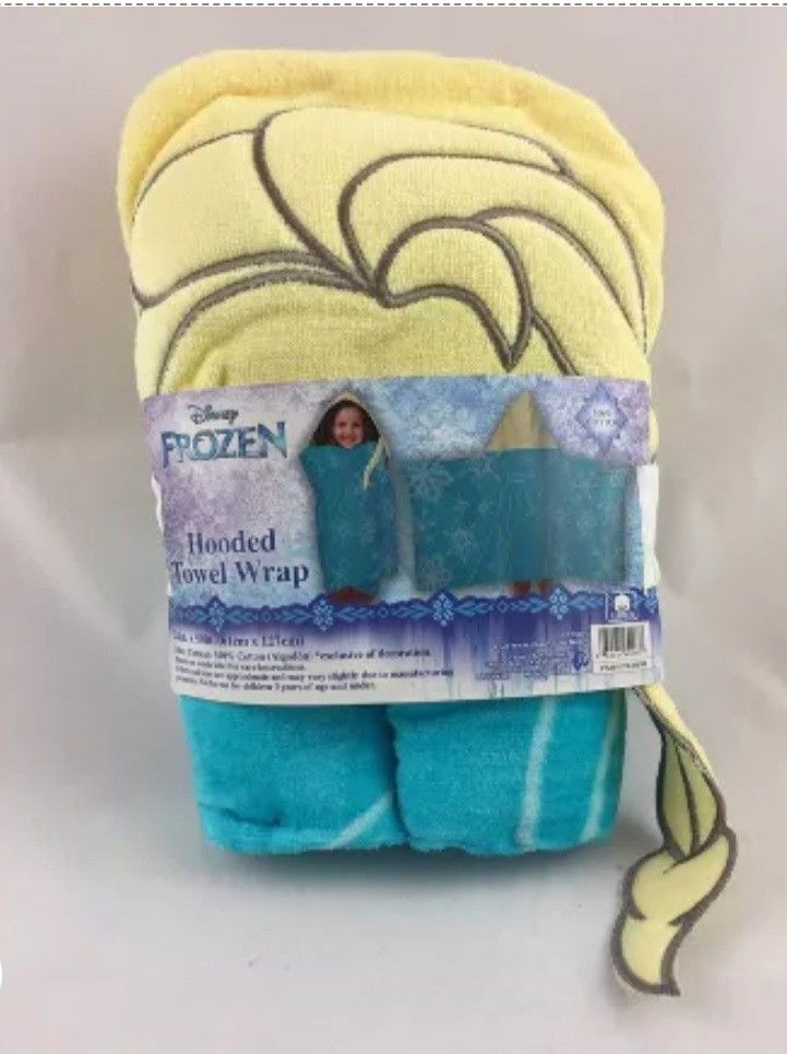 Disney FROZEN Elsa Hooded Bath Towel Icy Blue Printed 1 Piece 100% Cotton Poncho