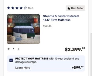 TWIN XL stearns & foster LUXE STATE HYBRID