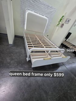 Queen bed with Drawers Frame Only 599