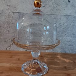 Glass Cake Dome Plate With Cover 