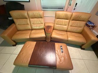 Stressless Ekornes home theater leather seats