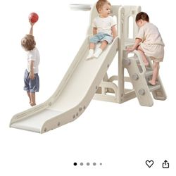 Kids Play Swing And Slide 