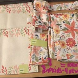 Spring Tablecover , Fabric Napkins And Placemats 