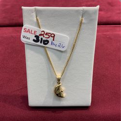 Cuban Necklace 14K With A Charm 