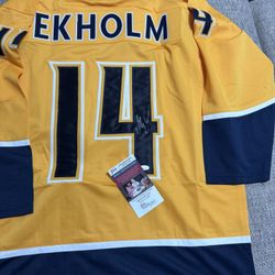 MATTIAS EKHOLM Signed Autograph Custom Jersey- JSA Coa- Nashville Predators