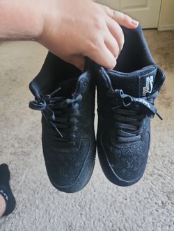 Louis Vuitton x Nike Air Force 1 Black Sneakers Size 10