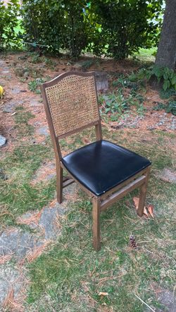 4 Stakmore Wooden Folding Dining Chair with Cane Back