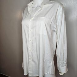 Neiman Marcus Classic White Men's Shirt Trim Fit Cotton/Lyrca Made In Hong Kong