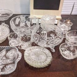 Assorted Vintage Handcut Crystal Dishware