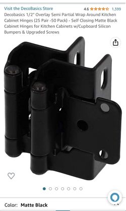 Decobasics 1/2" Overlay Semi Partial Wrap Around Kitchen Cabinet Hinges