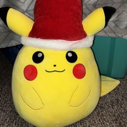 Pokémon Pikachu 14" Squishmallows Holiday Plush Santa Hat Christmas Gift