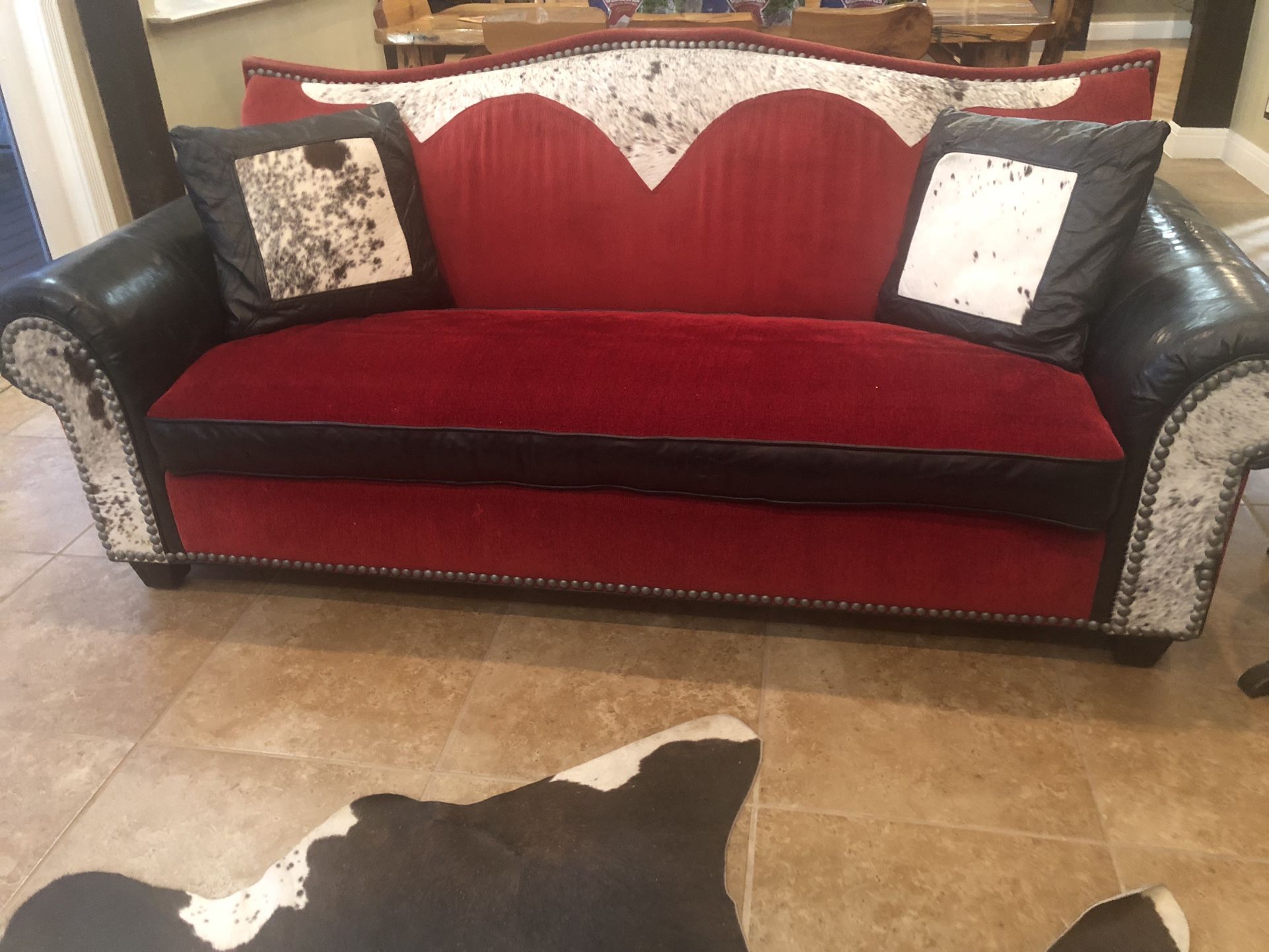 Leather And Cowhide Couch!