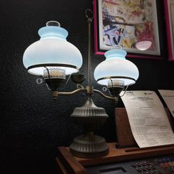 Vintage Lamp Gold And Blue Key Holder Antique Rare Desk Furniture 