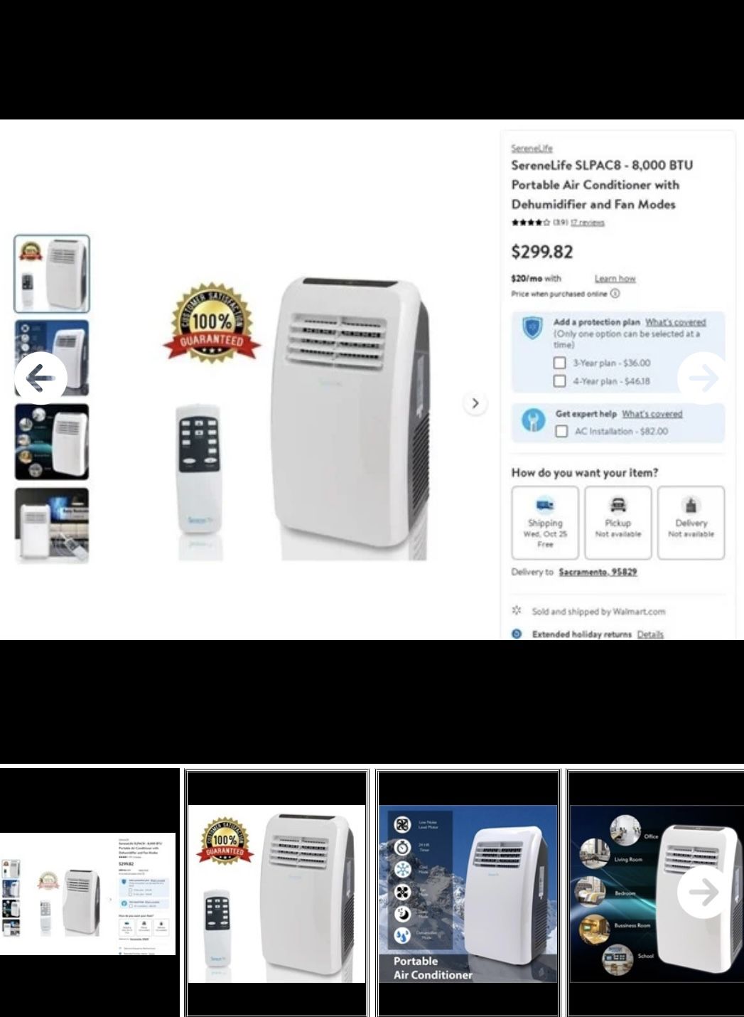 SereneLife 8,000 BTU Portable AC