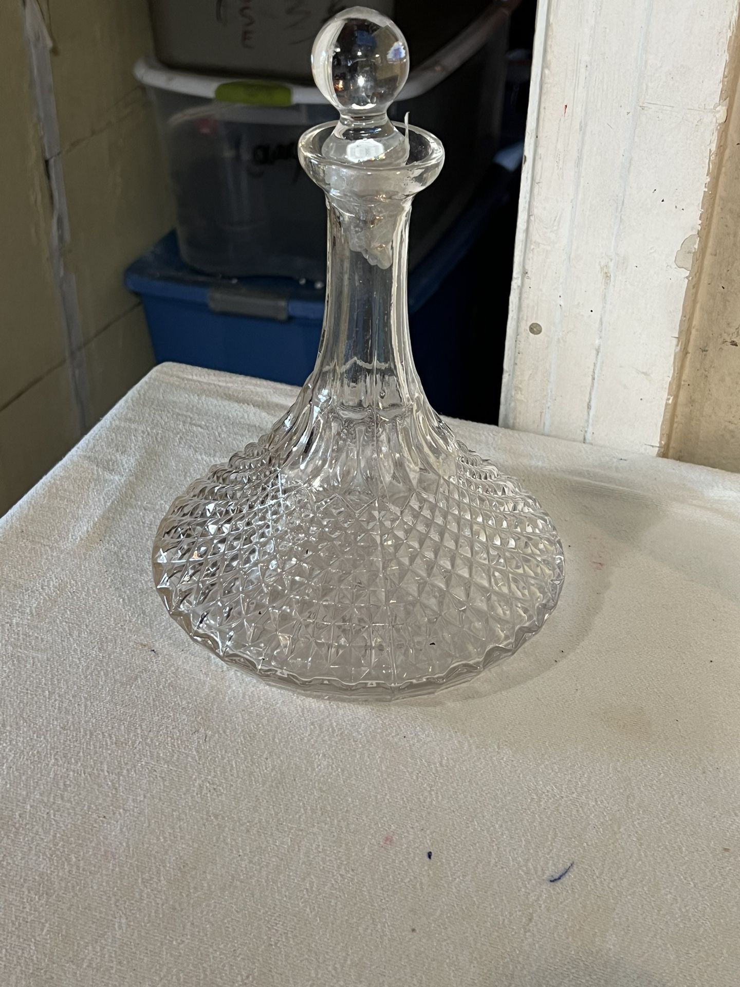Vtg Chrystal Galway Ships Decanter Bottle With Stopper