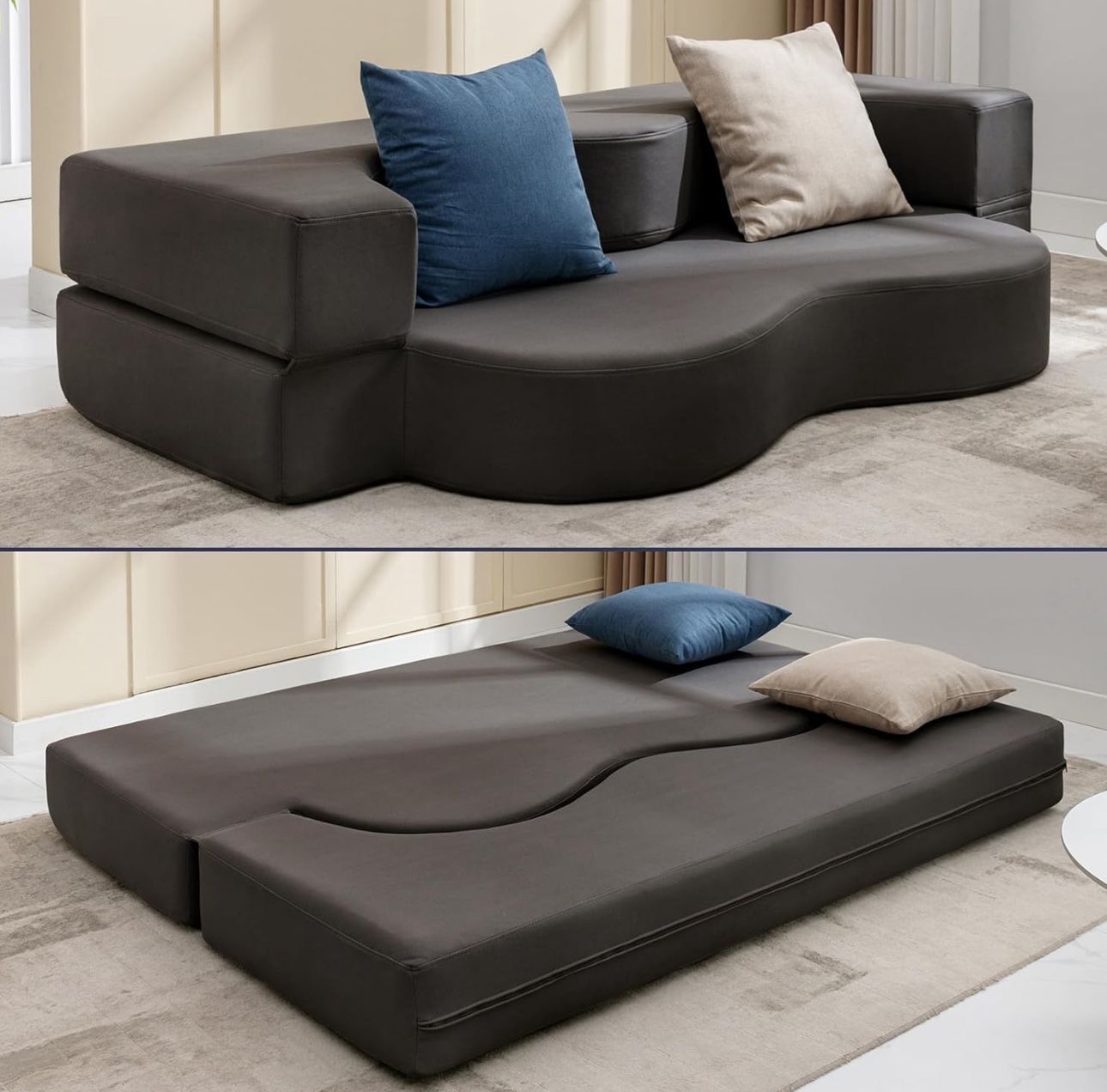 Queen Size convertible, foldable, futon sofa