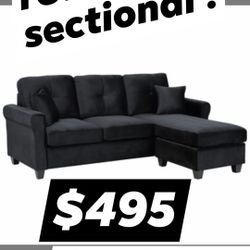 Black Sectional IN STOCK! 