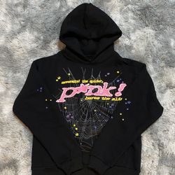 Pink V1 Black Sp5der Hoodie [Medium]