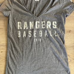 Texas Rangers Baseball Gray PINK Victoria’s Secret Shirt SMALL