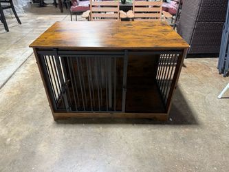 31.9" S Dog Crate Furniture Indoor Dog Kennel with Barn Door Heavy Duty Dog Crate Dog Kennel Furniture with 2 Doors Wooden Pet Cage End Table for Smal