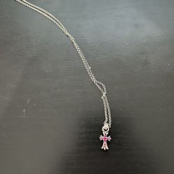 Chrome Hearts Ruby Pendant With 925 Necklace