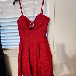 Vestido Rojo Para Fiesta. Con Brillos  Talla 9/10
