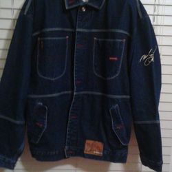 Neat and clean Jean jacket with name brand