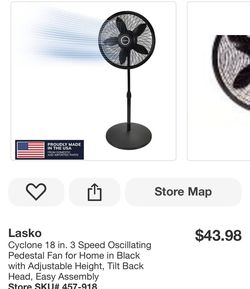 Lasko Cyclone 18-Inch Oscillating Pedestal Fan
