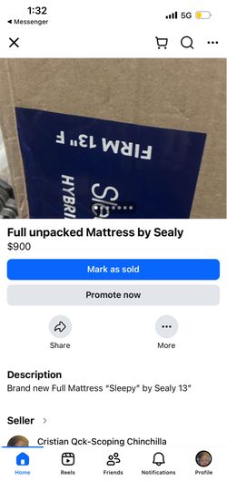 Size Full brand new matress(sleepy brand)