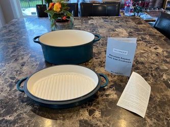 New 5 Quart Technique Porcelain Enamel Cast Iron Dutch Oven/Roaster