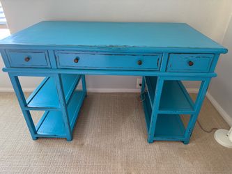 Blue Wooden Desk