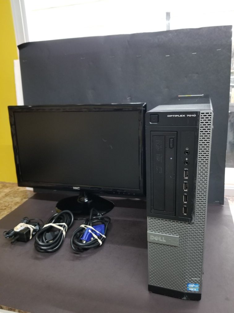 Dell Optiplex 7010 Computer Desktop w/monitor Win 10