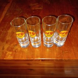 4 HARD Rock Cafe Shot Glasses 