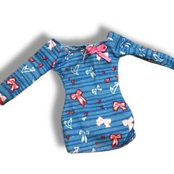 Barbie Potty Training Taffy Barbie Doll Replacement Top Shirt Blue Pink Bow