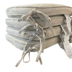 Brooks Brothers  4 Piece Beige Tie Chair Cushions