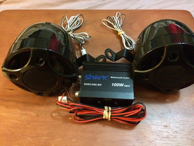 Shark Motorcycle Audio Speakers 100W PMPO SHKC400-BK
