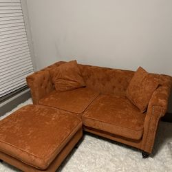 Orange 2-Seater Couch