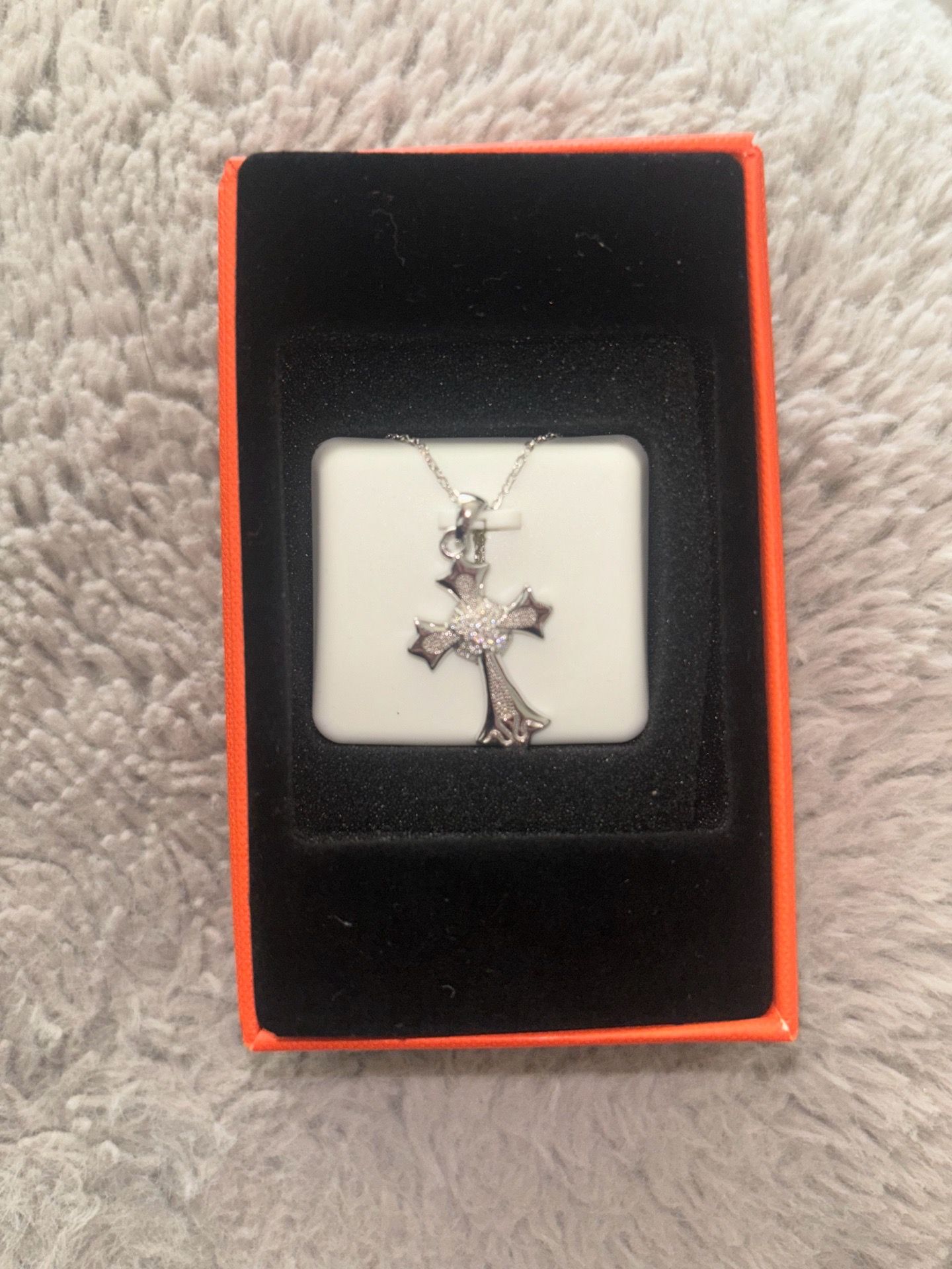 925 sterling silver moissanite cross chain