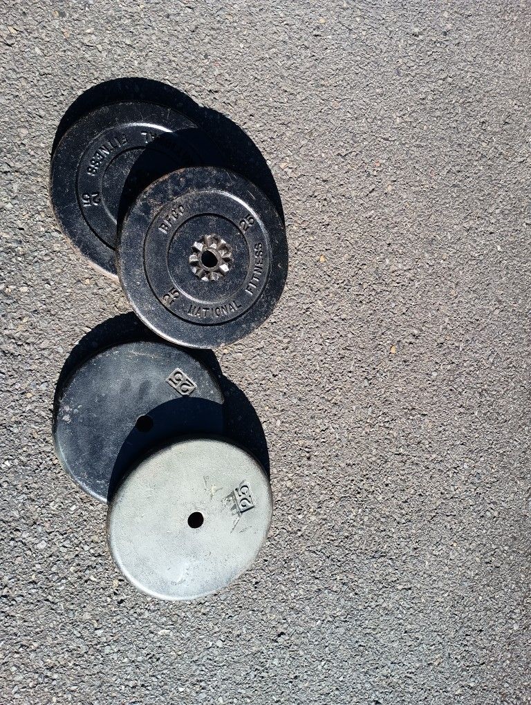 Four 25 Lb Weight Plates.