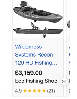 Wilderness Systems Recon 120 HD Fishing Kayak with AirPro ACES Seat