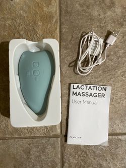 Momcozy warming lactation massager in blue green