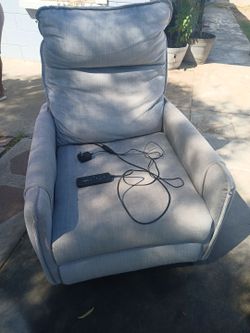 Light Gray Recliner Chair with Messages
