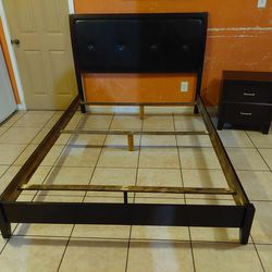 Queen Bed Frame With Night Stand 